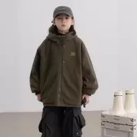 男童摇粒绒外套秋冬款新款大男孩冬装工装儿童冬季双面穿上衣