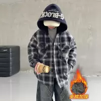 儿童装男童冬装夹棉呢外套新款中大童秋冬款男孩冬季加厚衣服