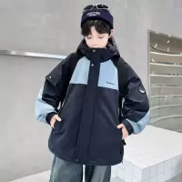 儿童装男童加厚外套新款大童冬季男孩夹棉派克服秋冬款冲锋衣