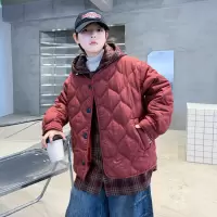 儿童装男童夹棉外套秋冬款新款男孩中大童加厚冬季假两件棉衣