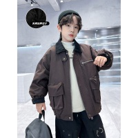 儿童装男童夹棉工装外套冬装新款中大童秋冬款男孩加厚冬季潮