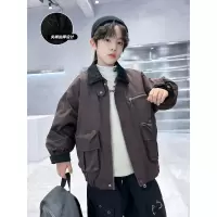 儿童装男童夹棉工装外套冬装新款中大童秋冬款男孩加厚冬季潮