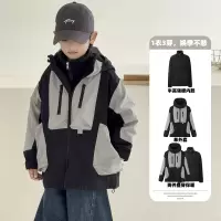 男童冬季三合一冲锋衣秋冬新款派克服大儿童装冬装加厚外套潮