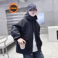 男童加厚冲锋衣新款秋冬款冬季儿童棉服外套中大童夹棉风衣潮