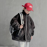 男童加厚外套秋冬款新款儿童羊羔绒毛毛衣中大童保暖冬季痞帅