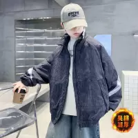 男童加厚外套秋冬装新款冬季夹棉夹克男孩韩版棉服童装