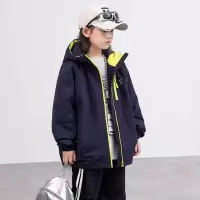 男童夹棉外套新款中大童二棉棉服秋冬儿童户外三防冲锋衣加厚