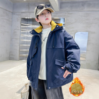 男童夹棉外套秋冬新款厚中大童工装棉服冬季儿童冬装冲锋衣加