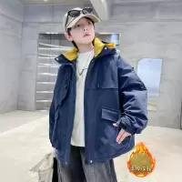 男童夹棉外套秋冬新款厚中大童工装棉服冬季儿童冬装冲锋衣加