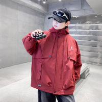 男童夹棉外套秋冬新款潮酷中大童风衣痞帅儿童冬装冲锋衣加厚