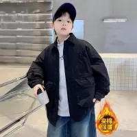 男童夹棉外套秋冬款新款男孩冬装儿童装冬季加棉加厚衬衫棉衣