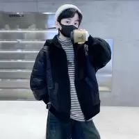 男童棉服冬季新款潮中大童棉衣加厚洋气儿童羊羔绒外套秋冬款