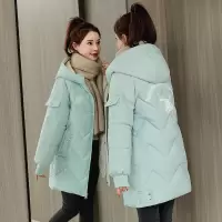 大码棉服女年冬季长款bf宽松加厚棉袄外套防寒女棉衣大码加厚