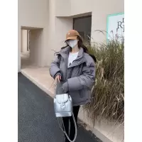 胖mm大码女装棉衣女棉服冬季宽松连帽加厚棉袄面包服外套