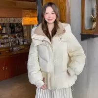 连帽女式棉衣新款冬季小众设计时尚棉服女宽松面包服加厚外套