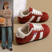 加绒雪地靴女冬季新款学生ins韩版保暖德训休闲鞋棉鞋