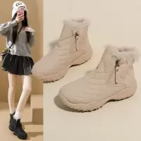 加绒高帮雪地靴女冬季新款学生ins韩版保暖休闲鞋棉鞋