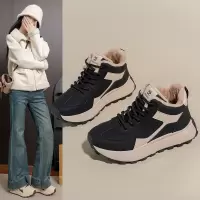 加绒高帮雪地靴女冬季新款学生ins韩版保暖休闲鞋棉鞋