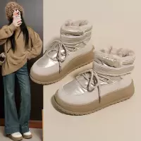 加绒高帮雪地靴女冬季新款学生ins韩版保暖休闲鞋棉鞋