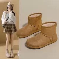 加绒高帮雪地靴女冬季新款学生ins韩版保暖休闲鞋棉鞋