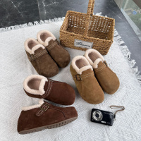 内增高4.5cm真皮雪地靴女冬季新款加绒保暖单鞋休闲复古女鞋