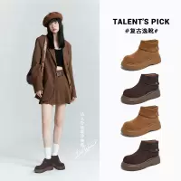 发泡底真皮马丁靴女冬季新款复古洋气短靴厚底休闲百搭靴子女