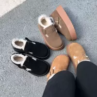 真皮加绒雪地靴女冬季新款厚底增高百搭棉鞋复古休闲小白鞋女