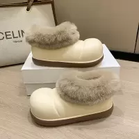 冬季加绒居家户外休闲厚底百搭棉鞋可爱风套脚保暖雪地靴女鞋