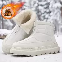 冬季新款雪地靴厚底大码男鞋子加绒保暖棉鞋东北防滑高帮男靴