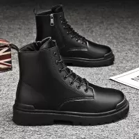 冬季新款马丁靴男休闲加绒保暖户外运动耐磨防寒高帮工装男靴