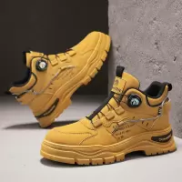 冬季新款马丁靴英伦风复古舒适防滑高帮男鞋子工装靴户外休闲潮鞋