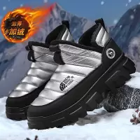 新款男鞋冬季雪地靴厚底增高套脚懒人棉鞋保暖户外休闲鞋