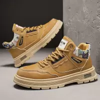 新款马丁靴男士高帮英伦皮面时尚工装靴子秋冬季男鞋Men Boot