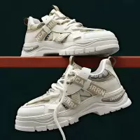 新款马丁鞋男士低帮印花厚底增高休闲运动男鞋秋冬季sneakers