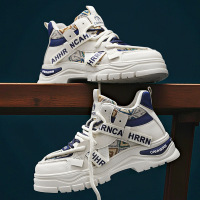 新款马丁鞋男士高帮印花厚底增高休闲运动男鞋秋冬季sneakers