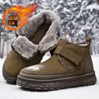 时尚冬季新款雪地靴男士棉鞋保暖魔术贴加绒加厚男鞋棉靴子