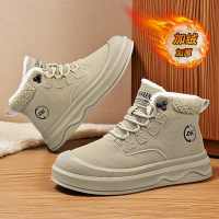 男士包头工装靴子加绒皮面男鞋保暖高帮皮靴户外防寒马丁靴东北