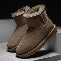 冬季新款男款高筒加绒雪地靴休闲户外运动保暖防寒套脚棉鞋男鞋