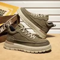 男鞋秋冬季英伦风舒适马丁靴男士厚底复古工装板鞋中帮休闲鞋