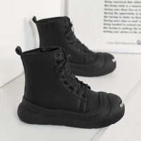 秋冬新款大码高帮皮面休闲男靴日常出行百搭时尚百搭男鞋