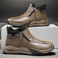 秋冬新款高帮运动男鞋休闲工装鞋厚底百搭户外短靴男鞋马丁鞋