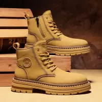秋冬新款高帮马丁靴时尚舒适超纤户外运动厚底英伦户外男靴