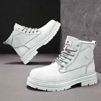 轻奢秋冬款男士高帮厚底短靴户外舒适工装鞋男靴休闲鞋马丁靴