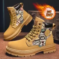 马丁靴冬季男鞋加绒保暖高帮英伦风复古户外工装大靴子棉鞋