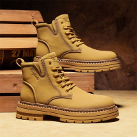 马丁靴秋冬新款高帮时尚百搭舒适超纤厚底英伦户外男户外运动
