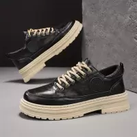 马丁鞋男士低帮英伦复古工装皮鞋日常休闲百搭秋冬季厚底增高男鞋