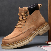 马丁靴男真皮秋冬英伦短靴厚底真皮工装靴男士拉链复古潮款皮靴