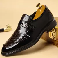 商务皮鞋新款男士休闲正装尖头皮鞋亮面潮流时尚单鞋