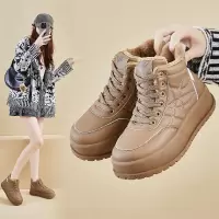 冬季小加绒白鞋新款韩版ins潮女学生保暖增高板鞋休闲鞋