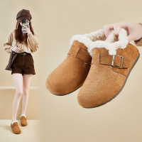 冬季新款加绒勃肯鞋ins韩版女学生一脚蹬增高保暖休闲